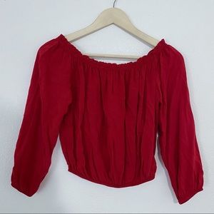 Brandy Melville Maura red off shoulder top blouse